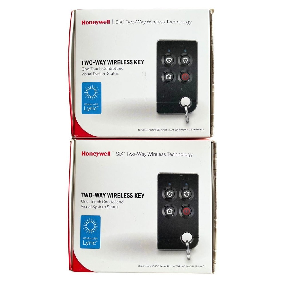TWO SiXFOB Honeywell SiX Two-Way Wireless Key Fob Remote Works w/ Lyric